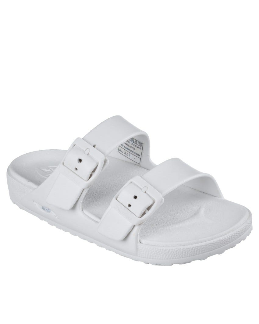Ladies white skechers sandals on sale