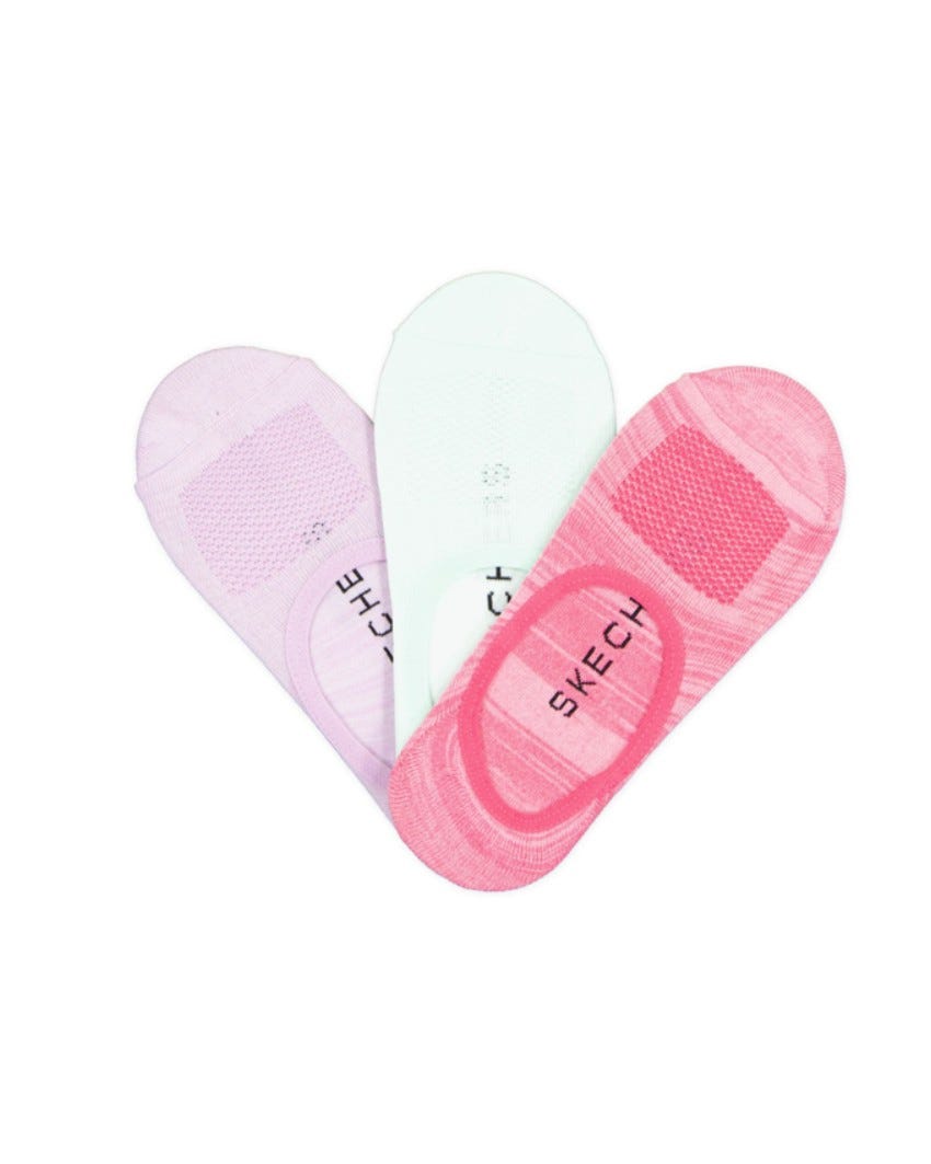 3pk Non Terry No Show Liner Skechers